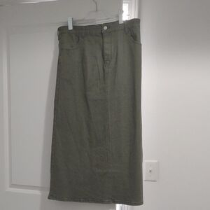 Olive Green Maxi Skirt